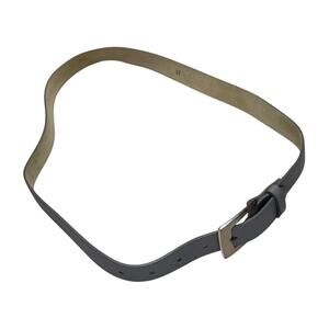 Gray Slim Faux Leather Belt Silver Buckle Size 16